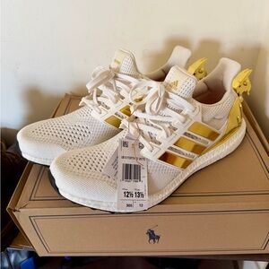 adidas White and Gold Athletic Shoes